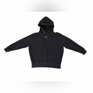 Nike Black Pullover Hoodie Men’s Medium White Center Swoosh Sweatshirt